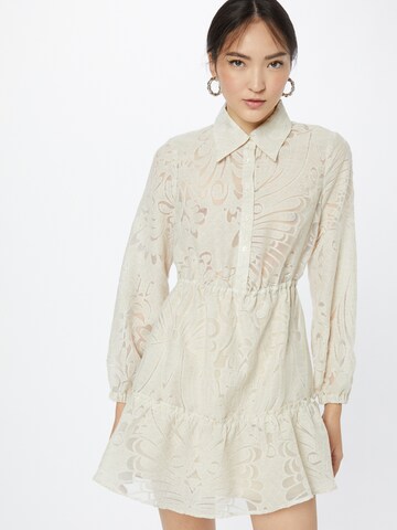 Robe-chemise Sisley en beige : devant