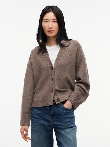 TOMMY HILFIGER - Casaco de malha em castanho: frente