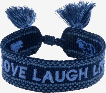 Engelsrufer Bracelet 'Good Vibes LOVE LAUGH LIVE' in Blue: front