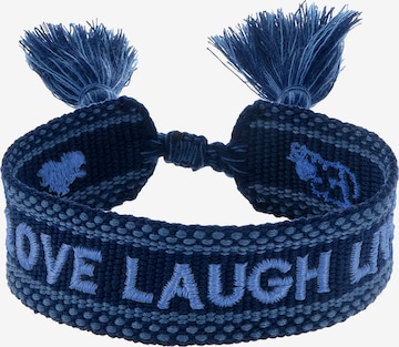 Engelsrufer Bracelet 'Good Vibes LOVE LAUGH LIVE' in Blue: front