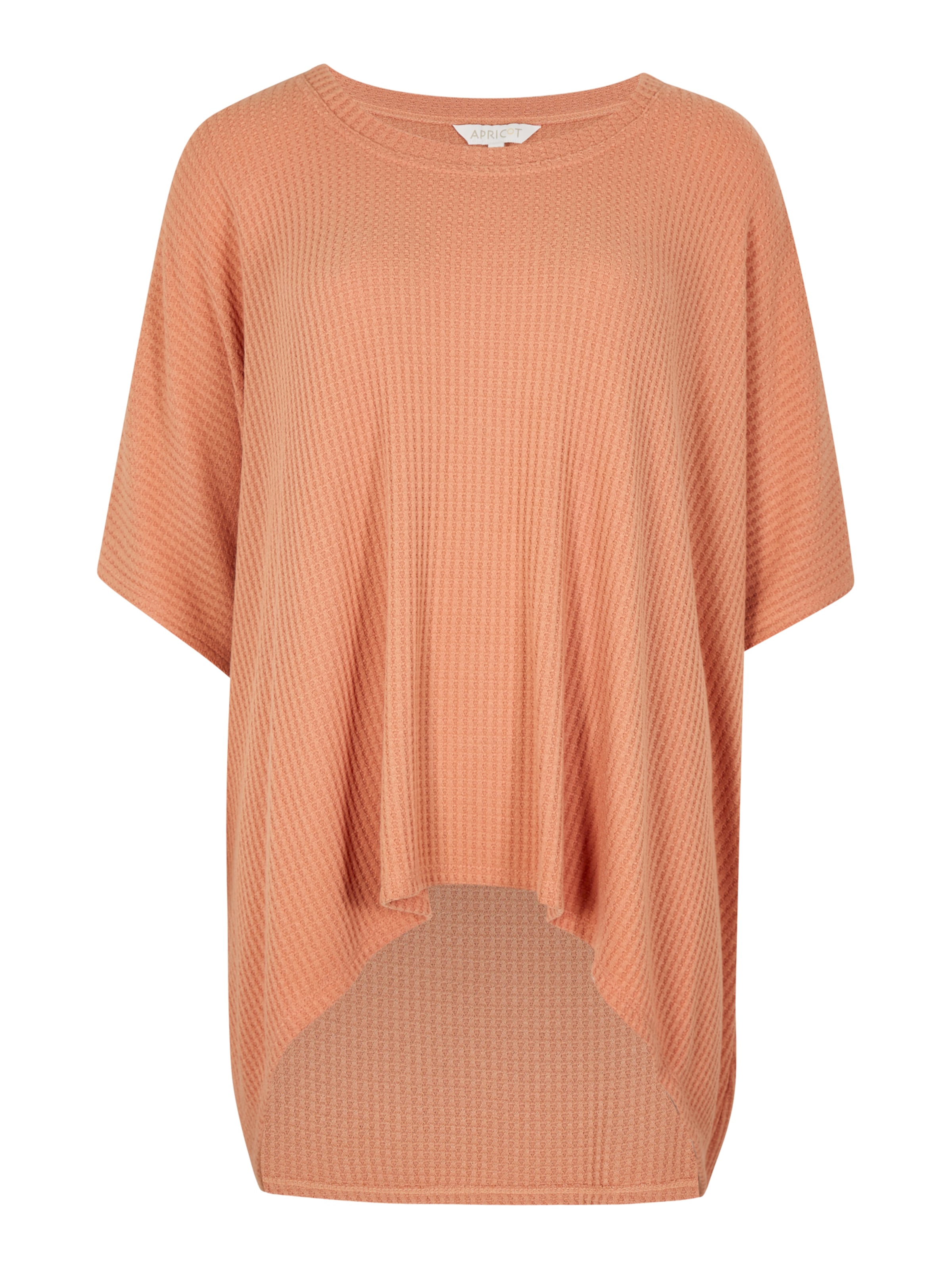 Apricot Waffle Knit Tunic Top ' ' in Pink: Vorderseite