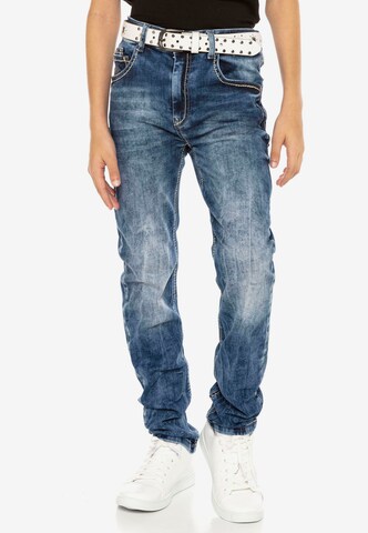 CIPO & BAXX Slimfit Jeans in Blauw: voorkant