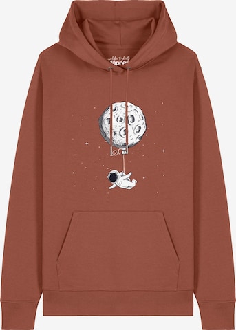 Watapparel Sweatshirt 'Funny Spaceman' in Braun: Vorderseite