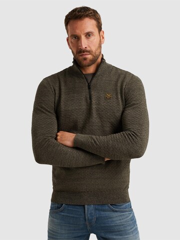 PME Legend Pullover 'Pullover with half zipper' i grøn: forside