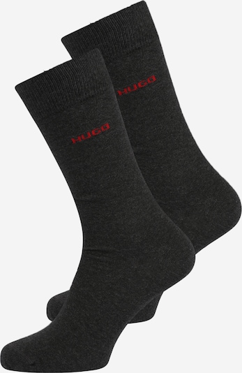HUGO Čarape u tamo siva / crvena, Pregled proizvoda
