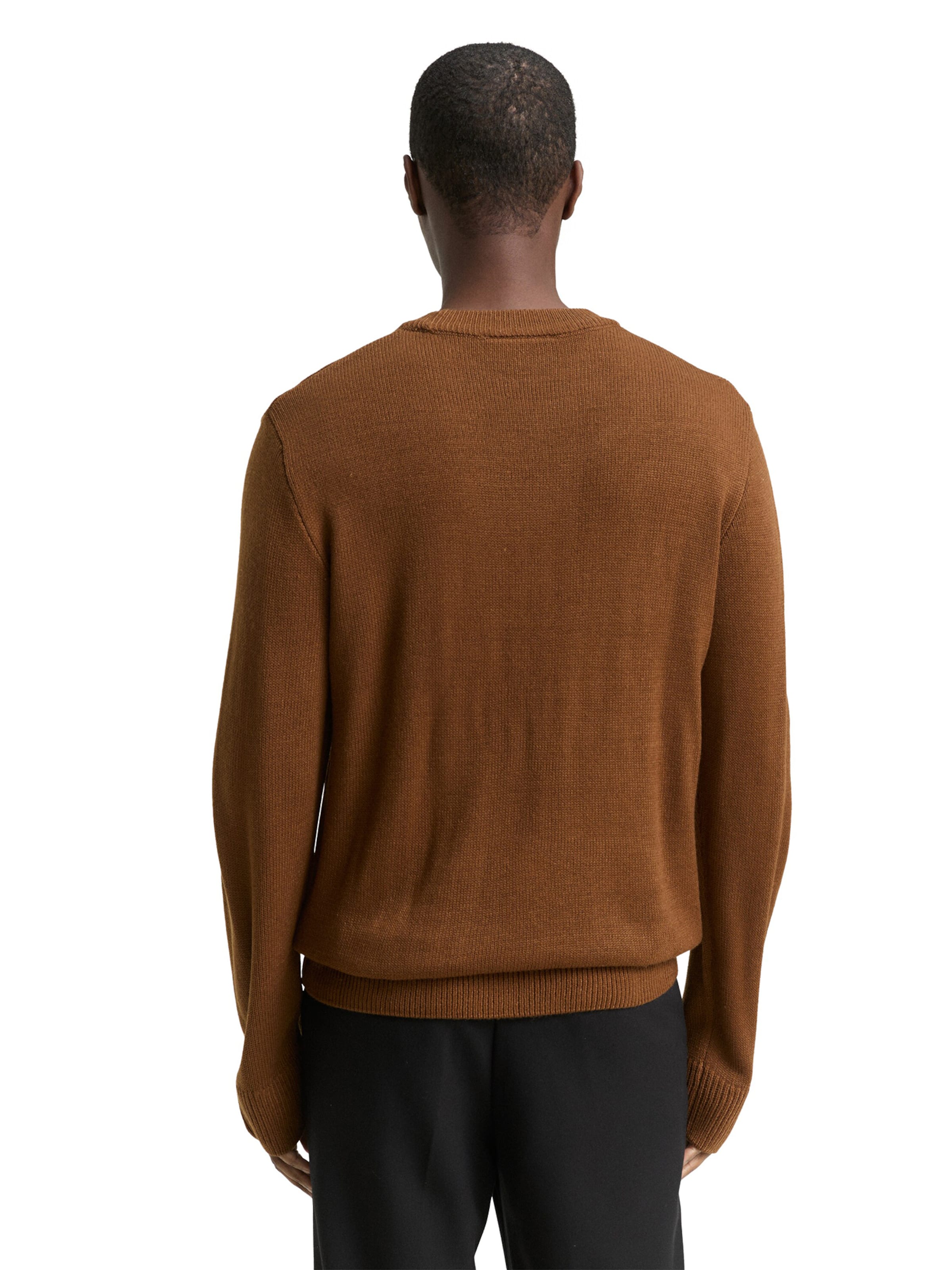 TOM TAILOR DENIM Sweater in Brown