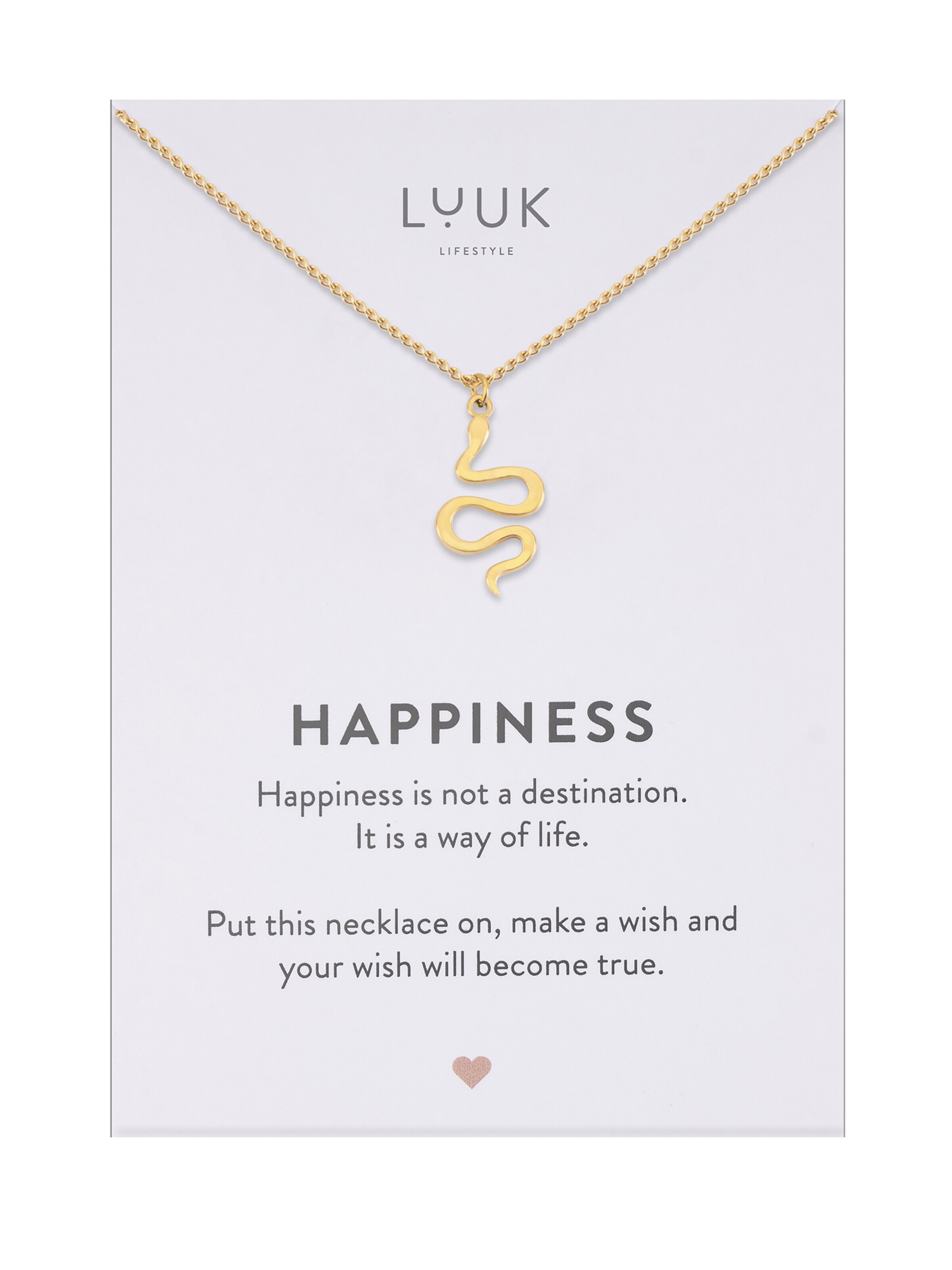 LUUK LIFESTYLE Necklace 'LUUK LIFESTYLE Halskette "Schlange"' in Gold: front