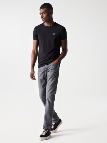 Salsa Jeans T-shirt 'Palm Beach' in Schwarz