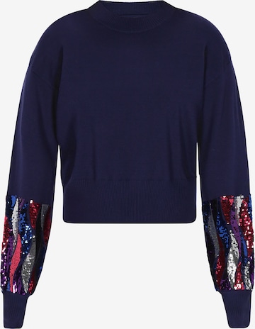 faina Sweatshirt in Blauw: voorkant