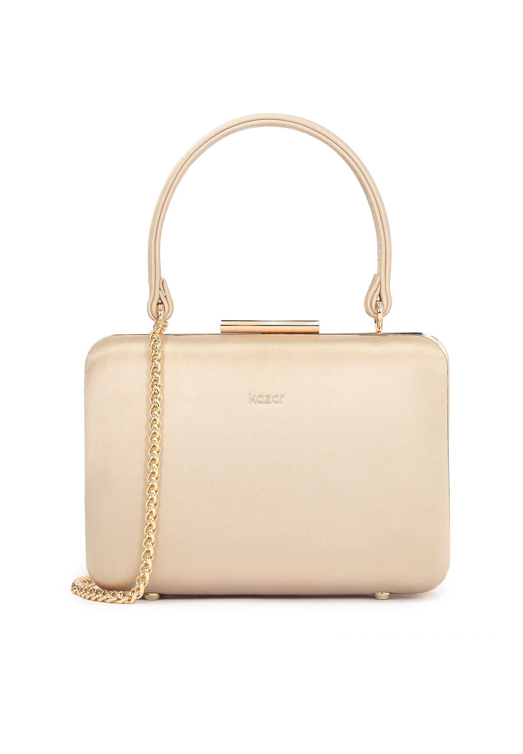 Kazar Clutch in Beige: front