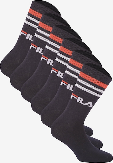 FILA Chaussettes de sport en orange / rouge / noir / blanc, Vue avec produit