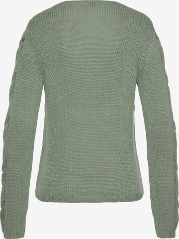 LASCANA Пуловер в зелено