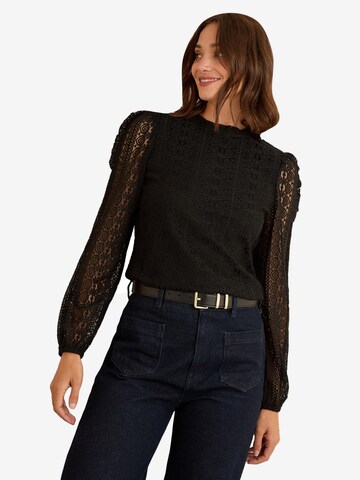 Camicia da donna di love & roses in nero: frontale