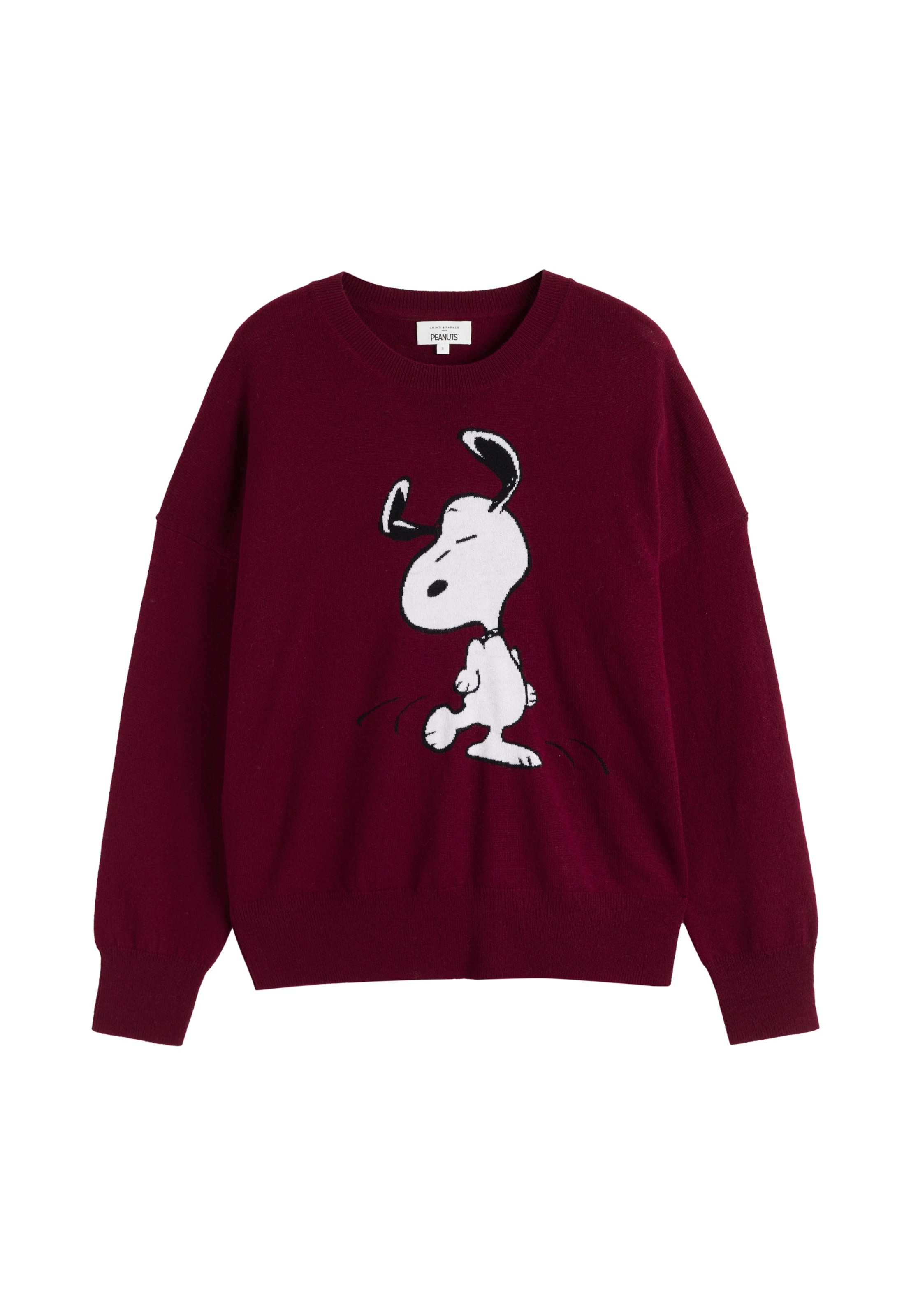 Pullover 'Dancing Snoopy' di Chinti & Parker in rosso: frontale
