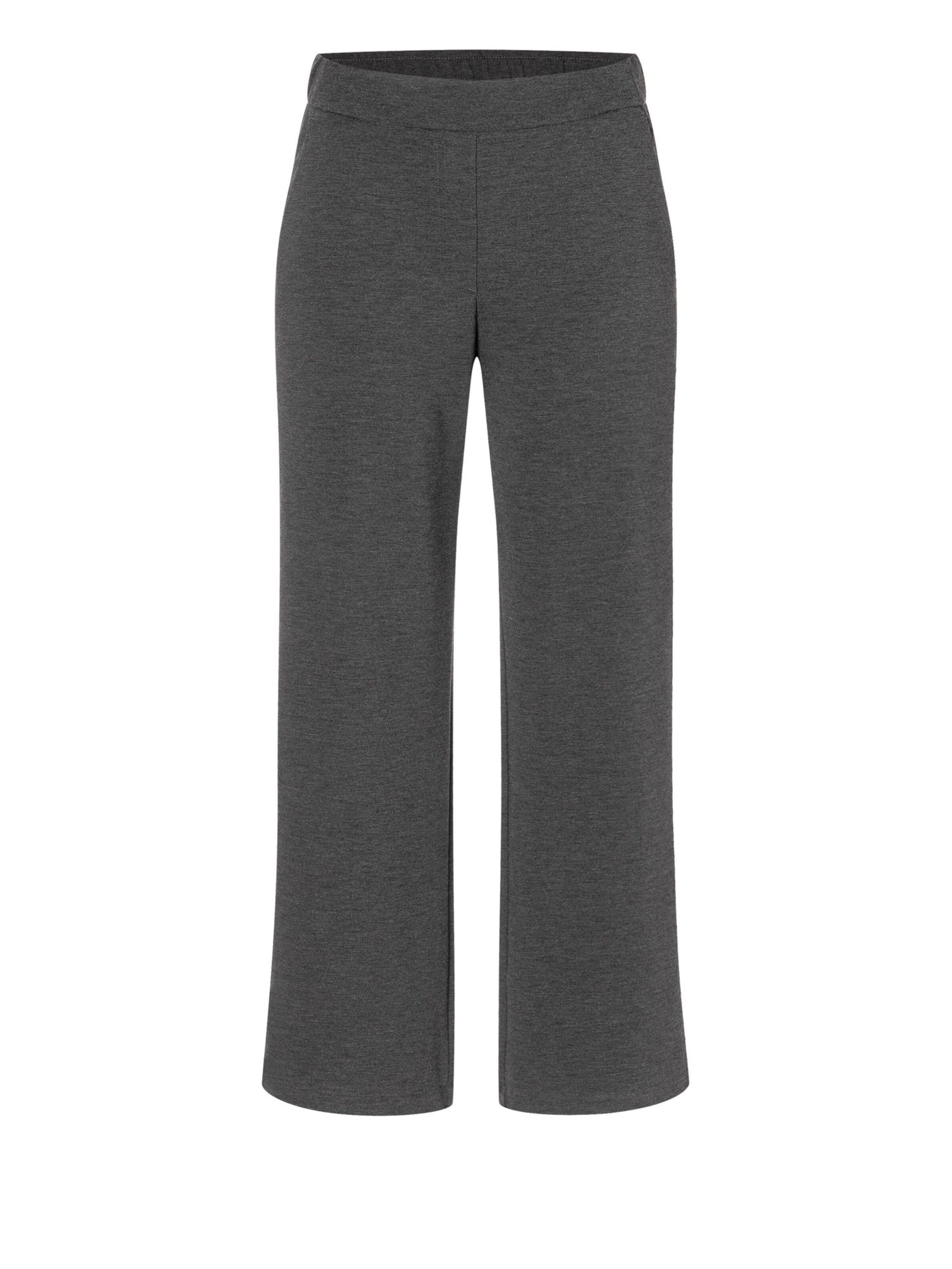 MAC Wide leg Chino Pants 'CHIARA 2177-00-0107L 054M silver shadow melange' in Grey: front