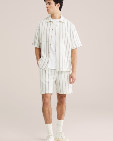 WE Fashion Voľný strih Chino nohavice - Biela