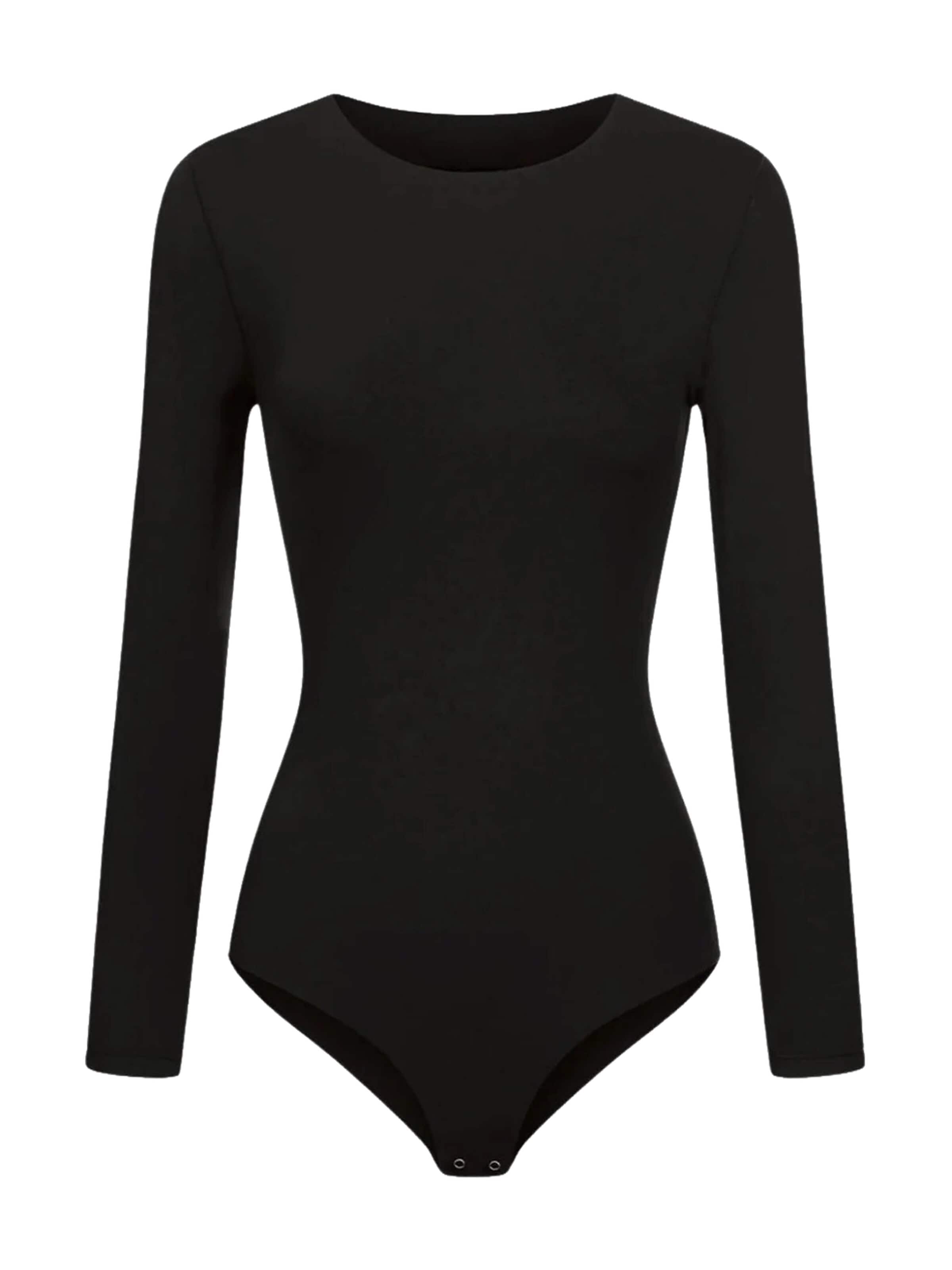 cfab Body 'Crew Neck Longsleeve Bodysuit'‌‌‌‌ in Schwarz: Vorderseite