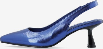 Bianco Slingpumps in Blauw: voorkant