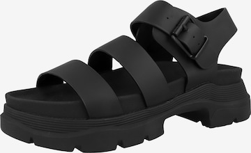 s.Oliver Strap Sandals in Black: front