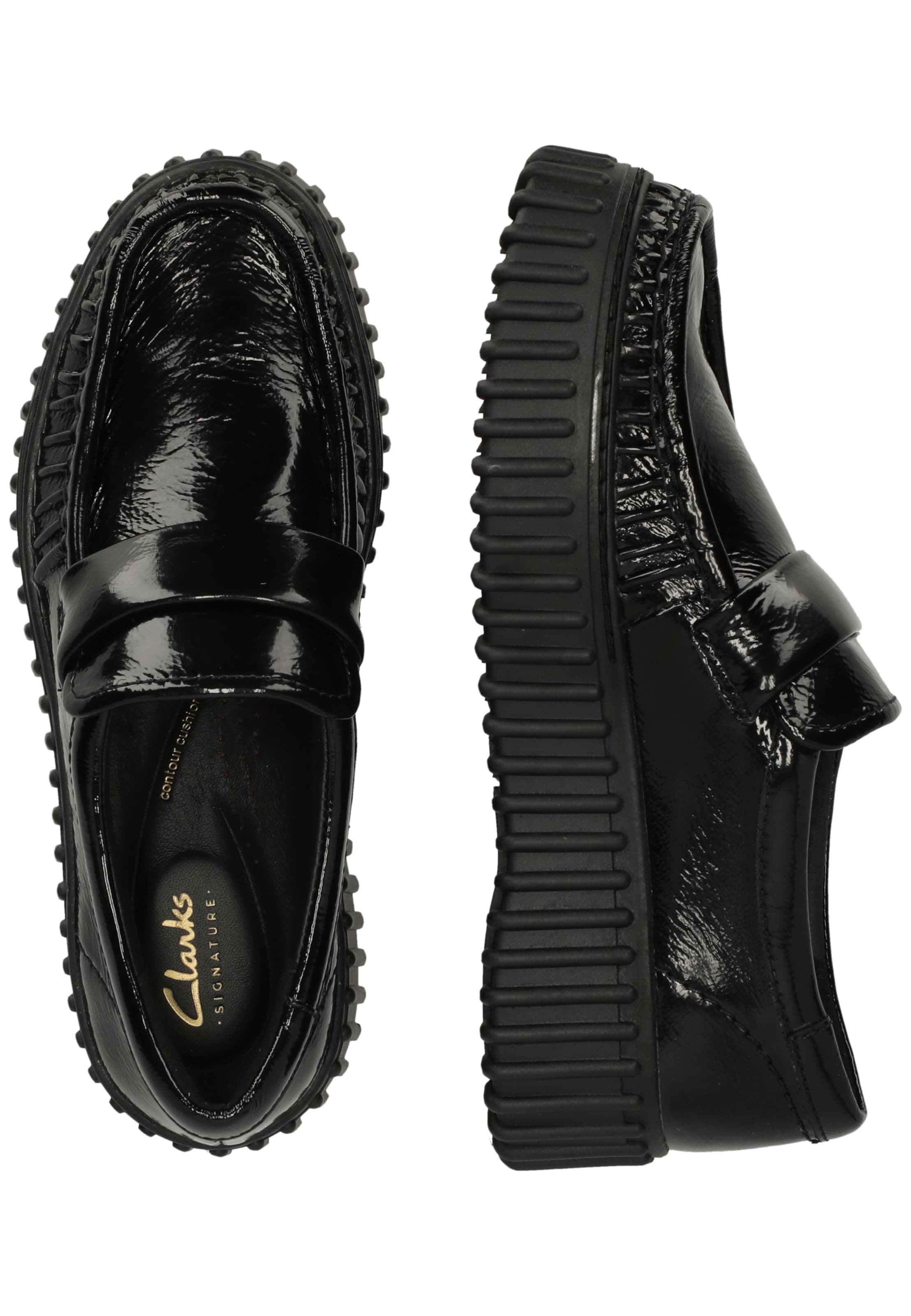 CLARKS Slip-ons 'Torhill Mocc Black Pat' in Black