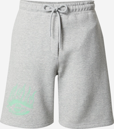 VIERVIER Shorts  'Kira' in graumeliert / hellgrün, Produktansicht
