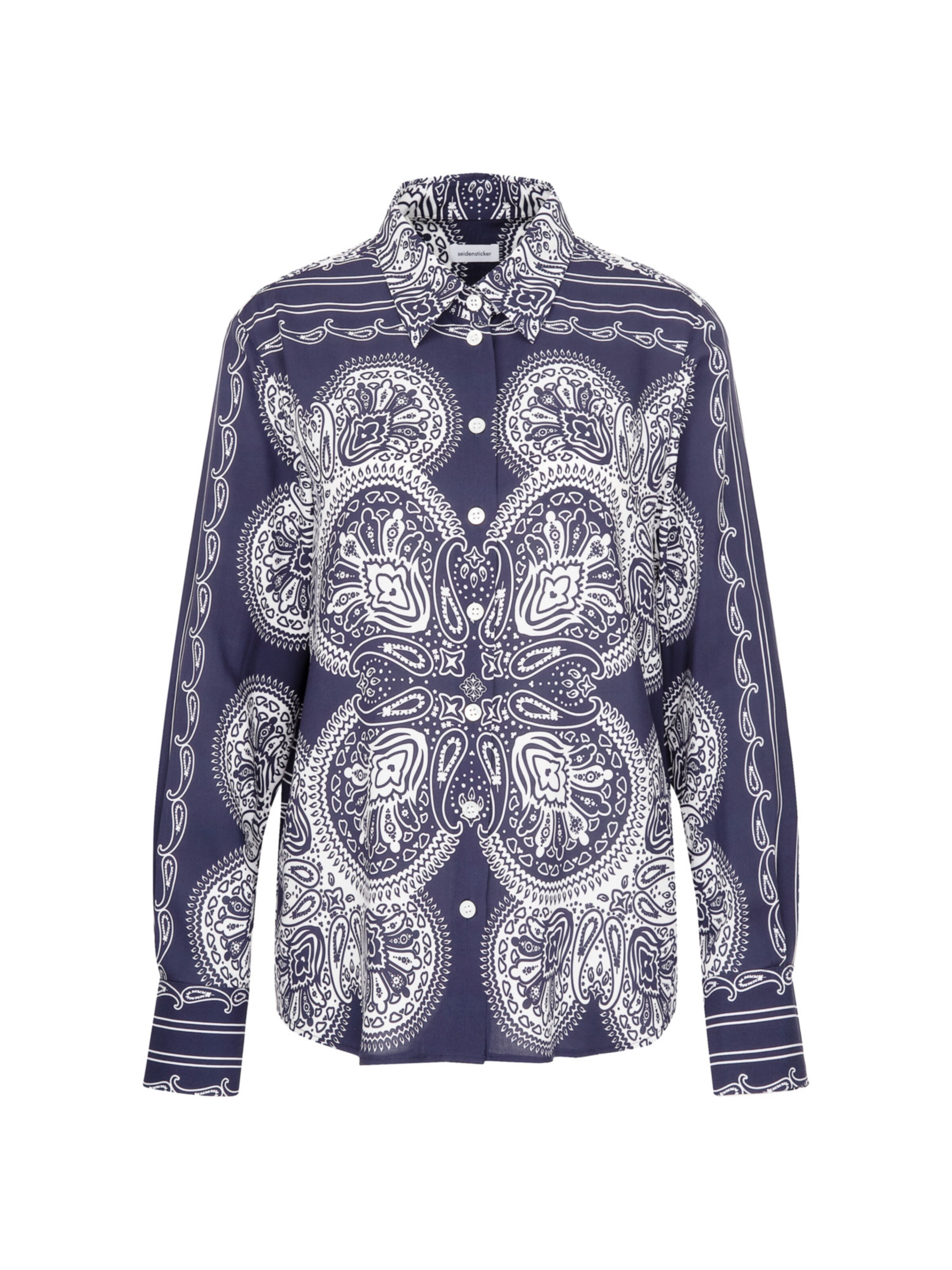 Chemisier 'Schwarze Rose' SEIDENSTICKER en bleu : devant