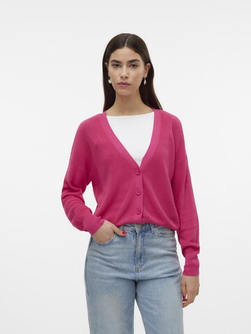 VERO MODA Gebreid vest 'NEW LEXSUN' in Roze: voorkant