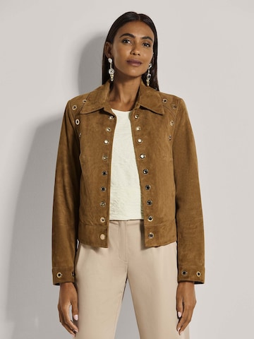 Veste mi-saison MADELEINE en marron : devant