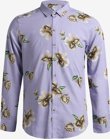 Coupe regular Chemise 'Ronan' Campus Sutra en violet : devant