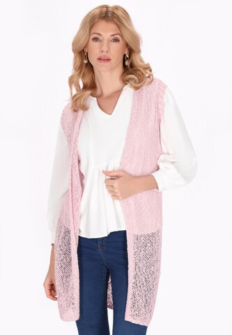 usha FESTIVAL Gebreide bodywarmer 'Fashion Look' in Roze: voorkant