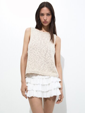 Pull&Bear Knitted top in Beige: front