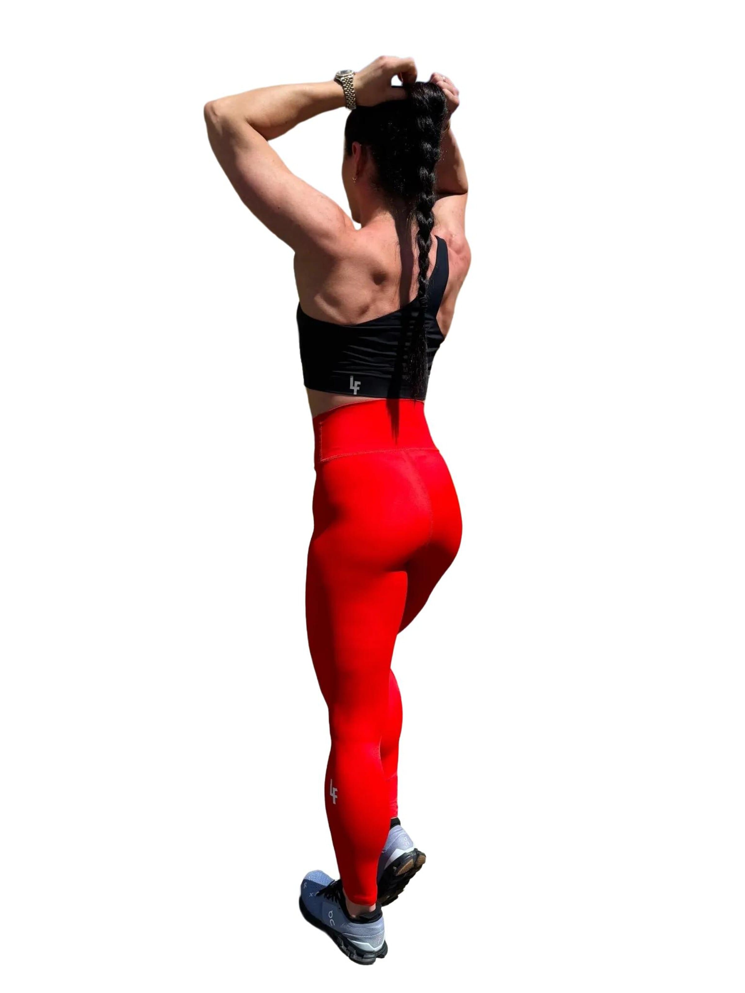 LUXFEEL - Skinny Leggings 'Legging YourSelf' en rojo