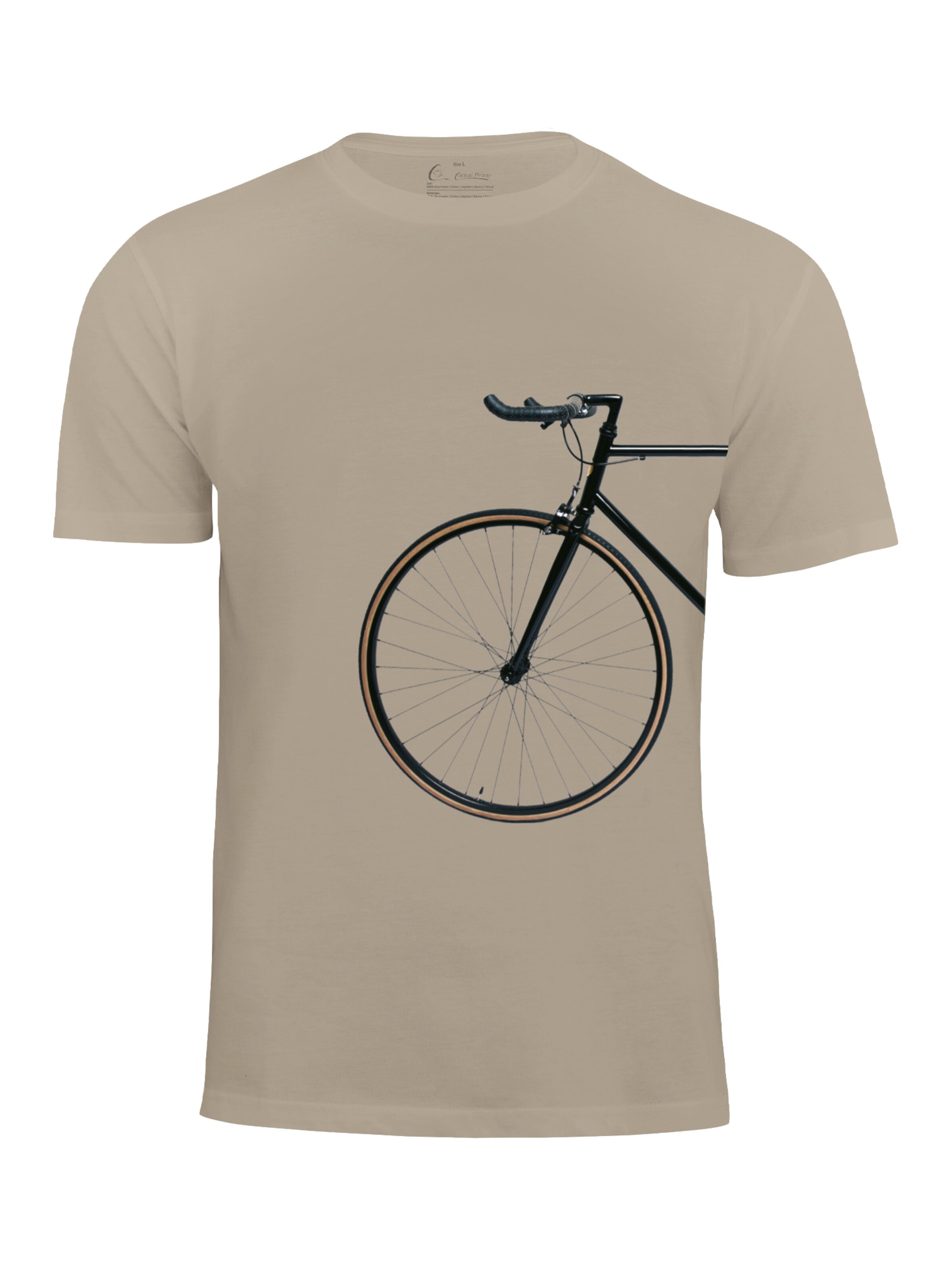 Cotton Prime Shirt 'Bike Lover' in Beige: voorkant