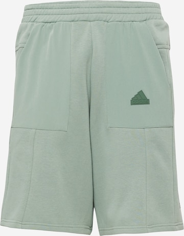 ADIDAS SPORTSWEAR - Calças de desporto 'City Escape' em verde: frente