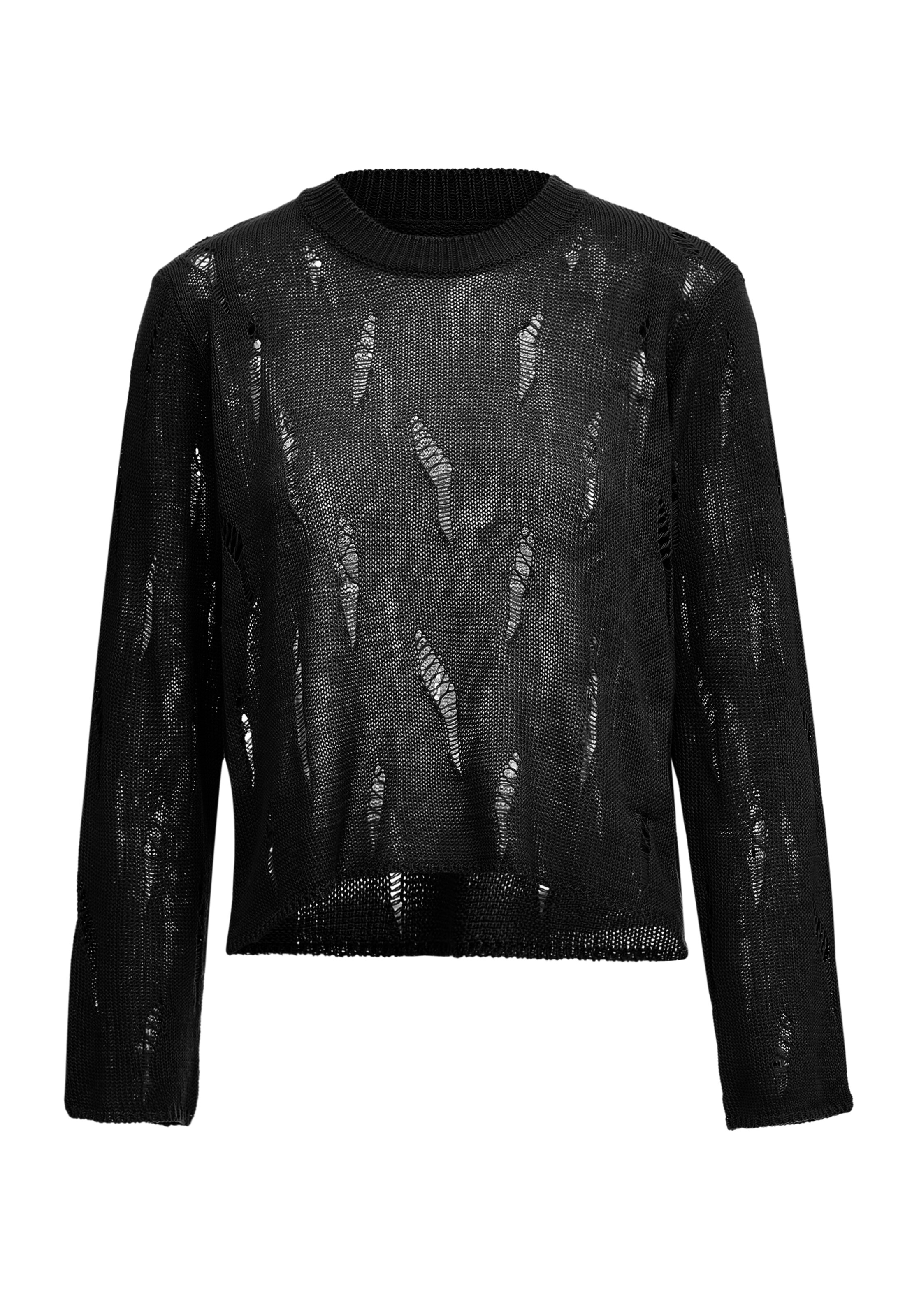 Pullover di swirly in nero: frontale