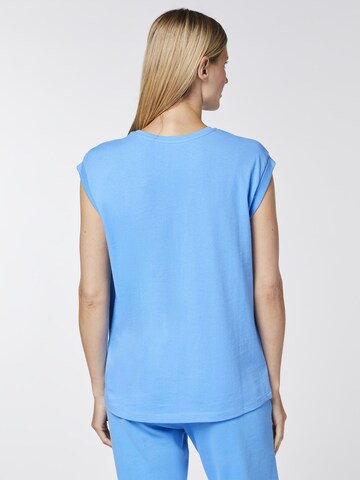 Oklahoma Jeans T-Shirt ' mit Palmen-Motiv ' in Blau