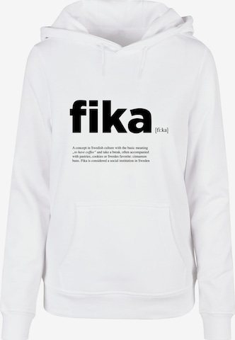 Mister Tee Sweatshirt 'Fika' in Wit: voorkant