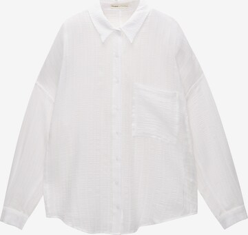 Pull&Bear Blouse in Wit: voorkant