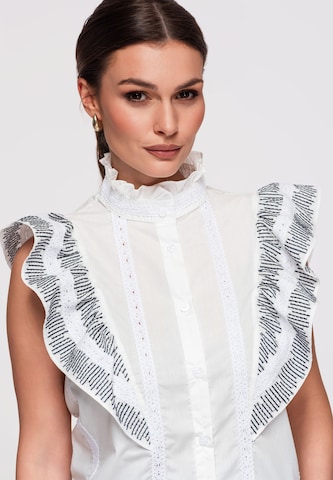 Ombre Blouse in White