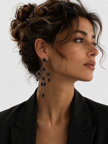 RteRme Ohrringe 'Elvina Baroque Floral Crystal Earring'‌‌‌‌ in Schwarz