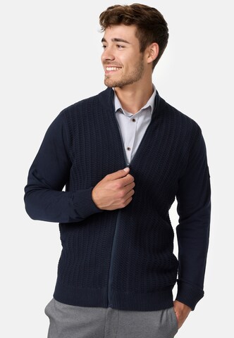 INDICODE JEANS Knit Cardigan 'Cason' in Blue