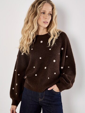 Pull-over 'Daisy' Apricot en marron : devant