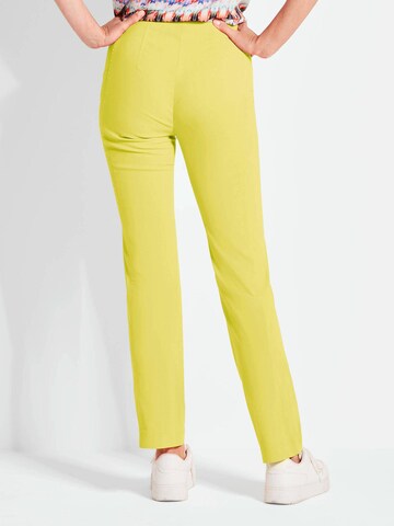 Coupe slim Pantalon 'Louisa' Goldner en jaune
