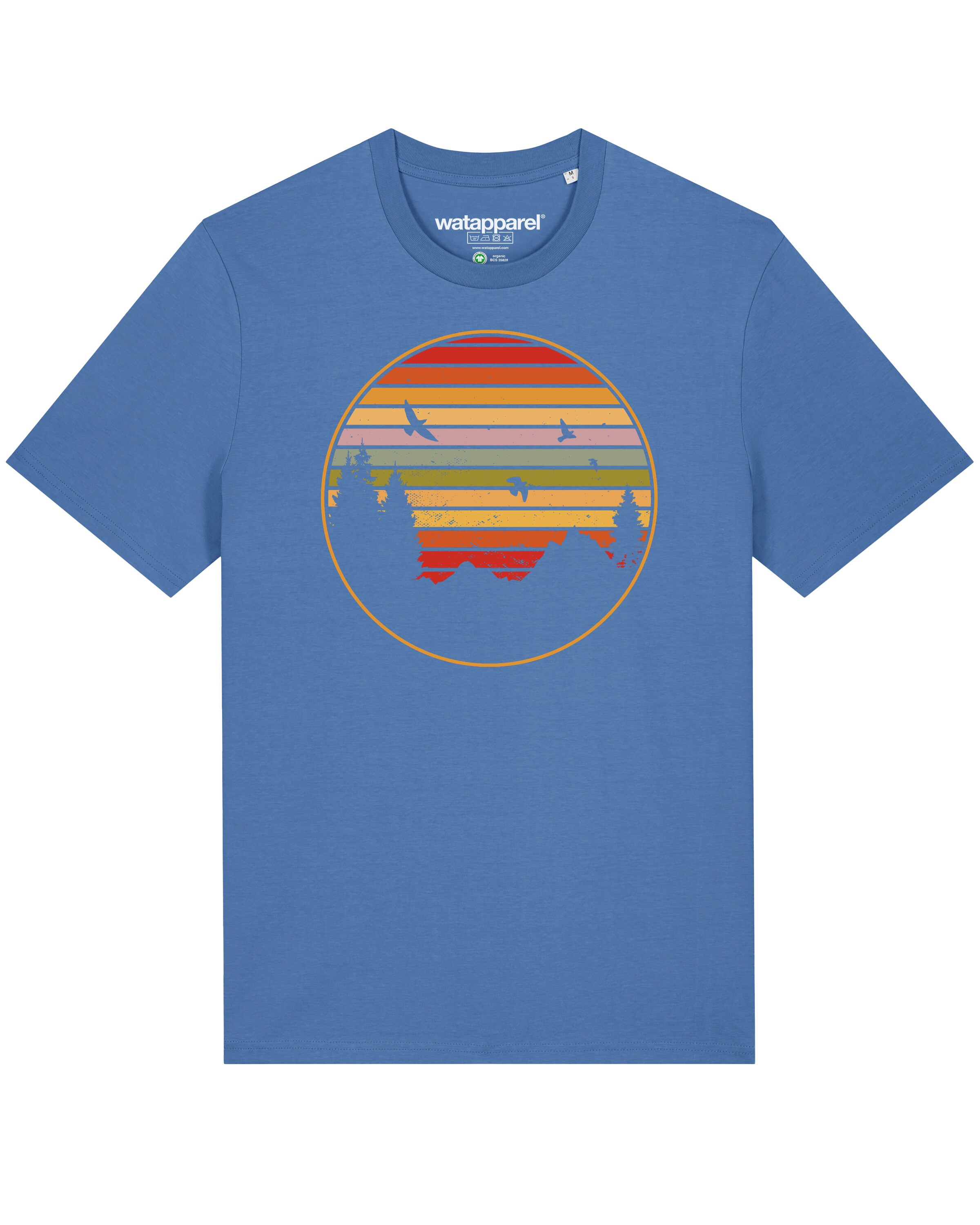 Watapparel Shirt ' Sunset Berge & Tannen ' in Blauw: voorkant