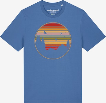Watapparel Shirt ' Sunset Berge & Tannen ' in Blauw: voorkant