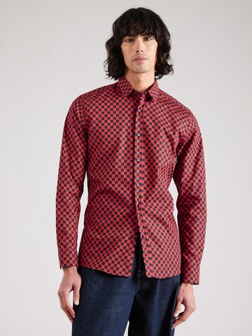HUGO - Regular Fit Camisa 'Elisha02' em vermelho: frente