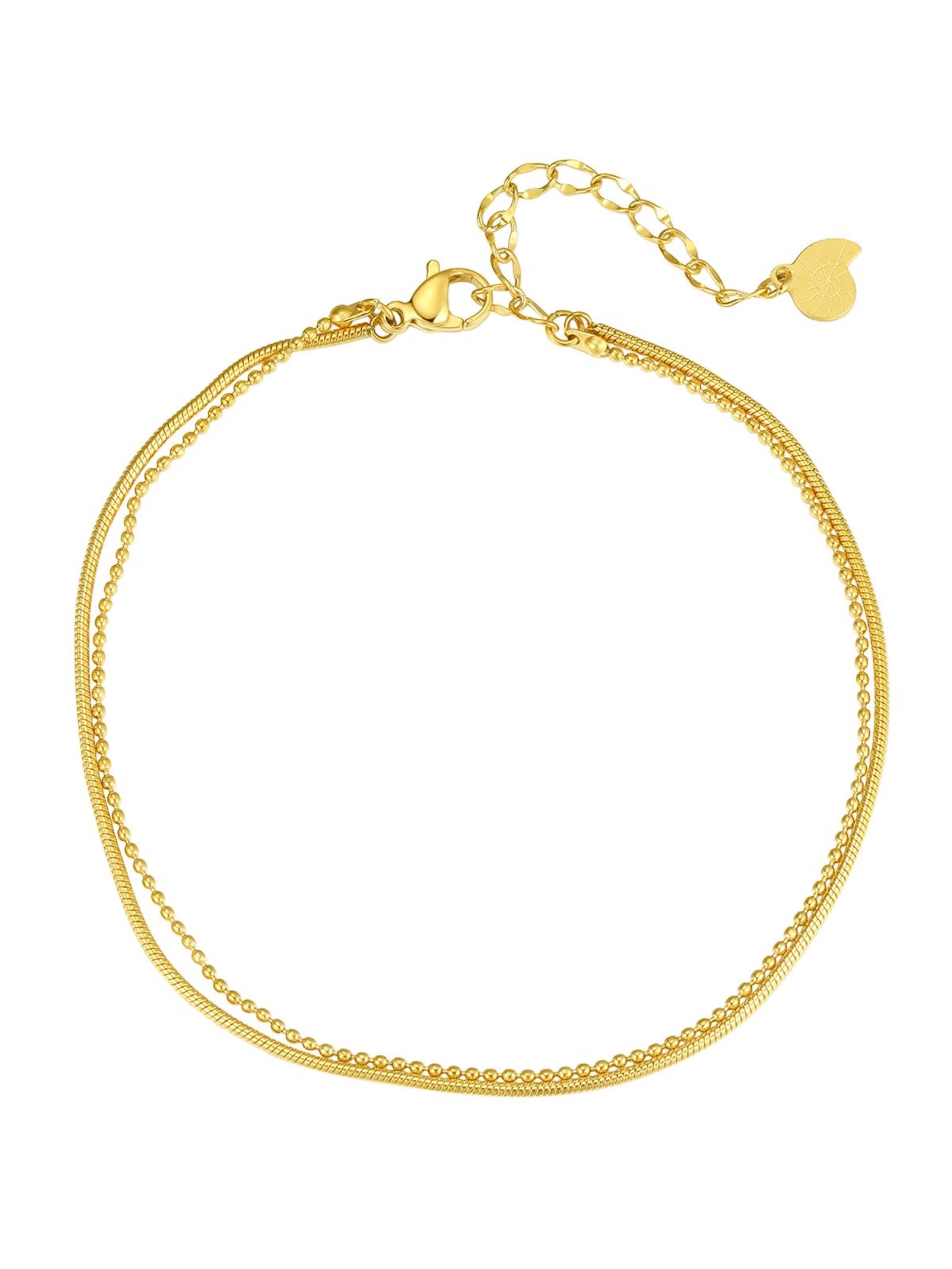 Gioiello per i piedi 'Shoreline' di Hey Happiness in oro: frontale