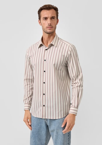 s.Oliver Regular fit Overhemd in Beige: voorkant