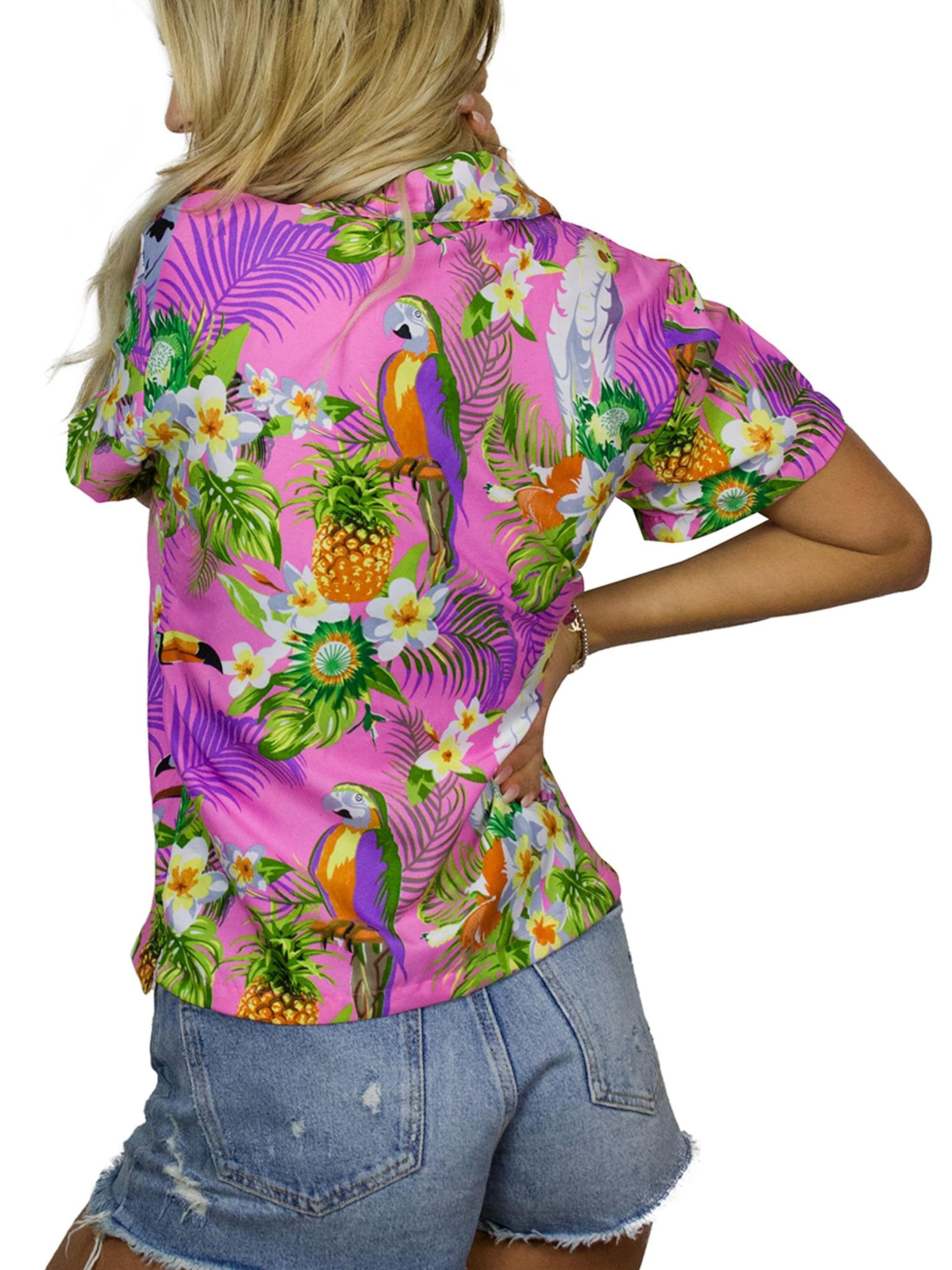 King Kameha Bluse 'Parrot Cockatoo'‌‌‌‌‌‌‌‌‌ in Pink