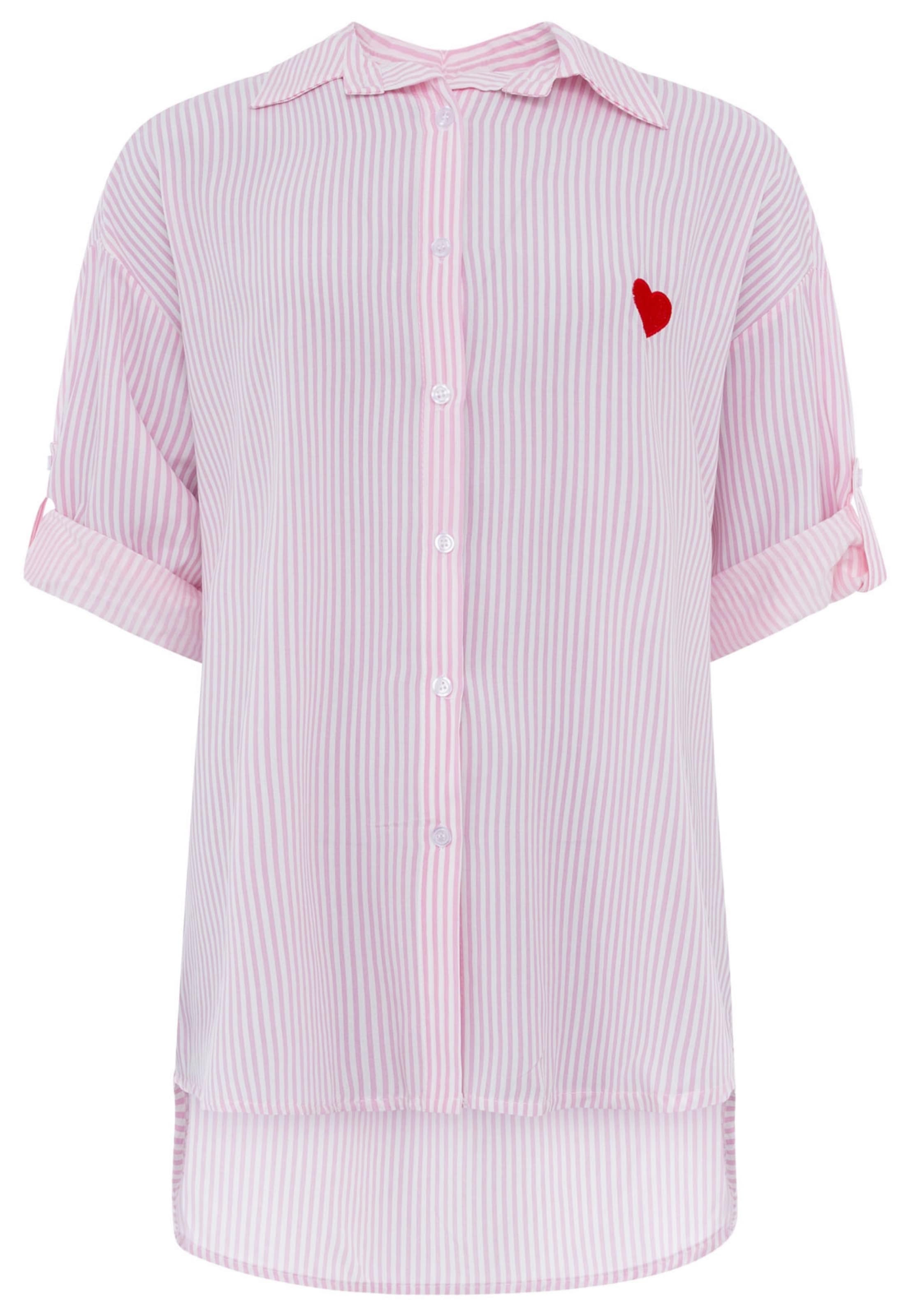 Zwillingsherz Blouse in Roze: voorkant